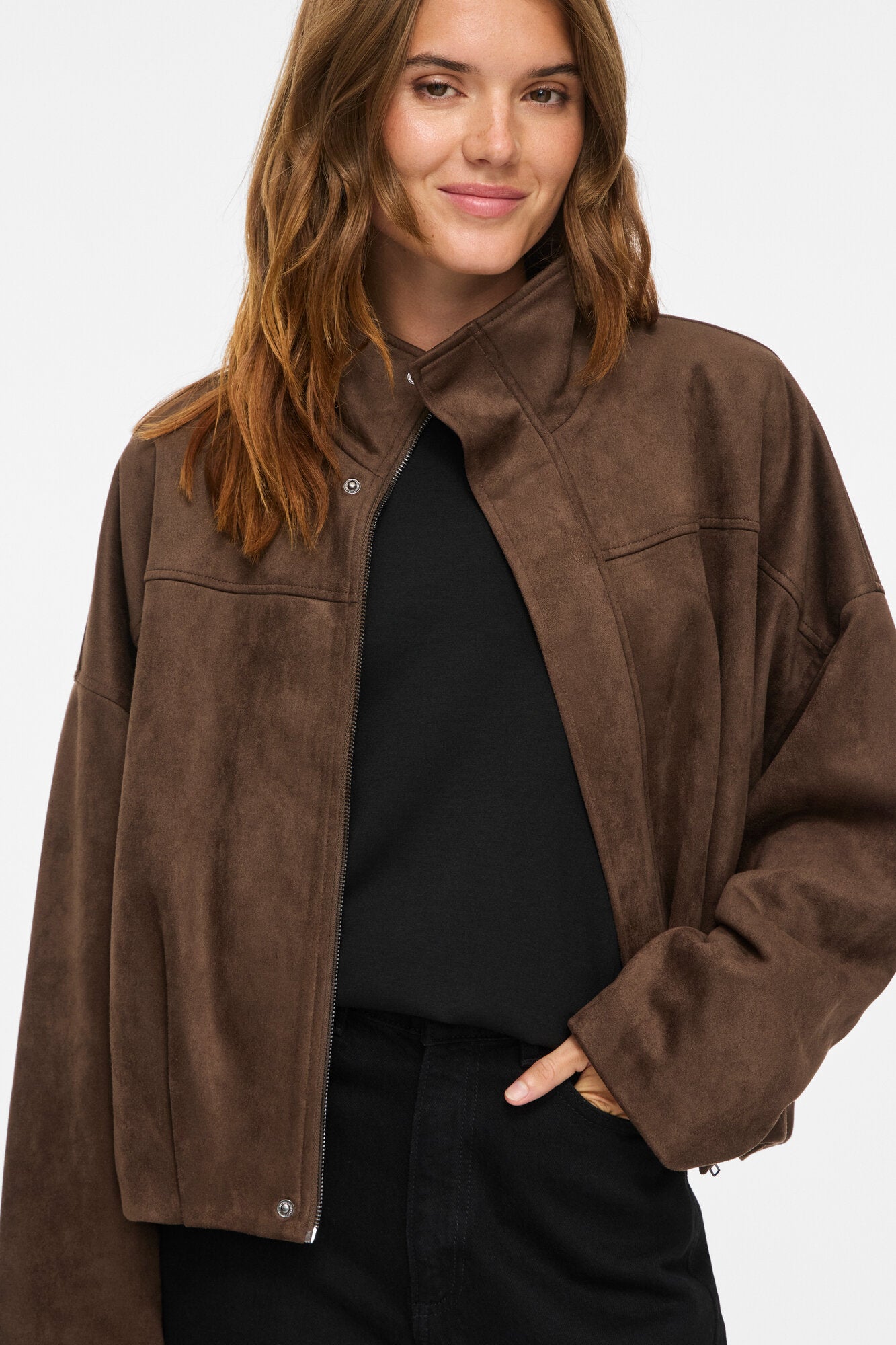 Viviral Funnel Neck jakke – Chocolate Brown